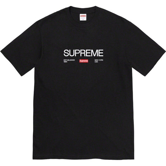 Supreme 21FW Est. T-Shirt — Black / White