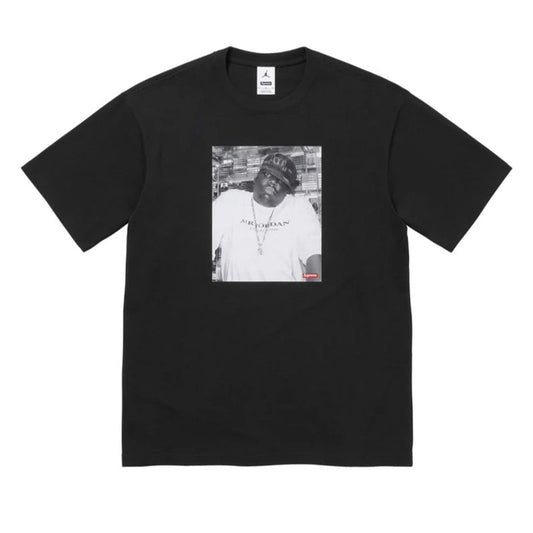 Supreme x Jordan Biggie Tee — Black / White