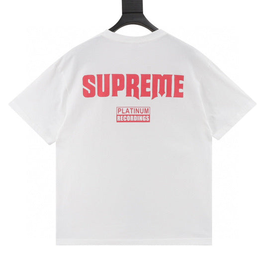 Supreme Stencil Embroidered S/S Tee — White / Black