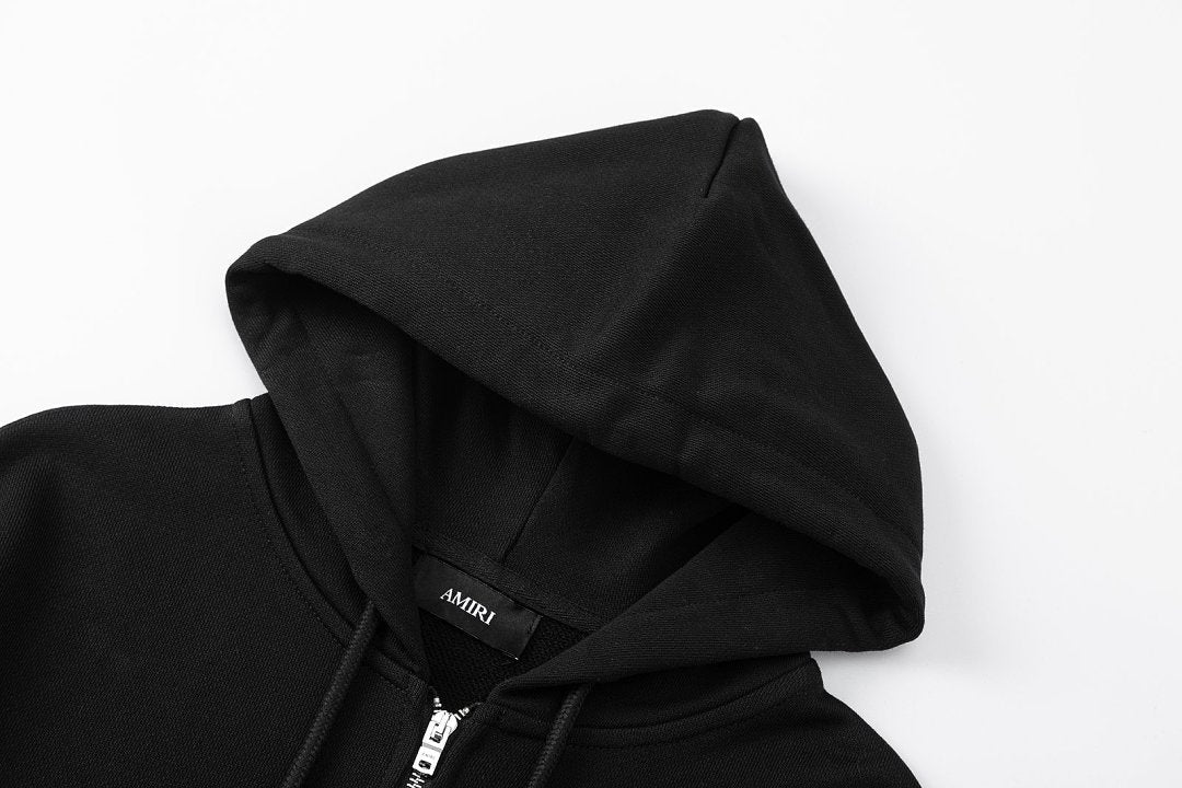 AMIRI Relaxed Zip Up Cotton Hoodies