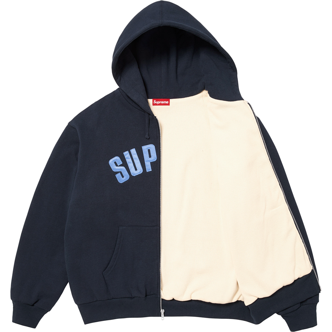Supreme 25FW Thermal Lined Zip Up Hooded Sweatshirt