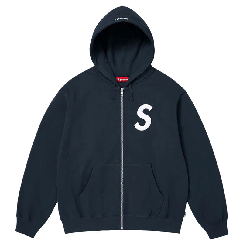 Supreme S Logo Zip Up Hooded Sweatshirt