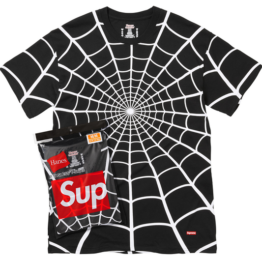 Supreme Hanes Spider-Man Tagless Tees (2 Pack) — Black / White / Red
