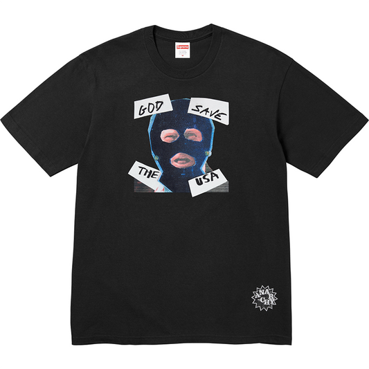 Supreme God Save Us Tee — Black / White