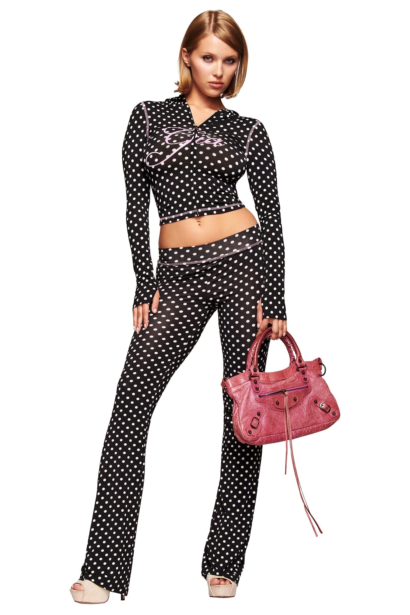 BLARE TRACKPANT - BLACK POLKA DOT