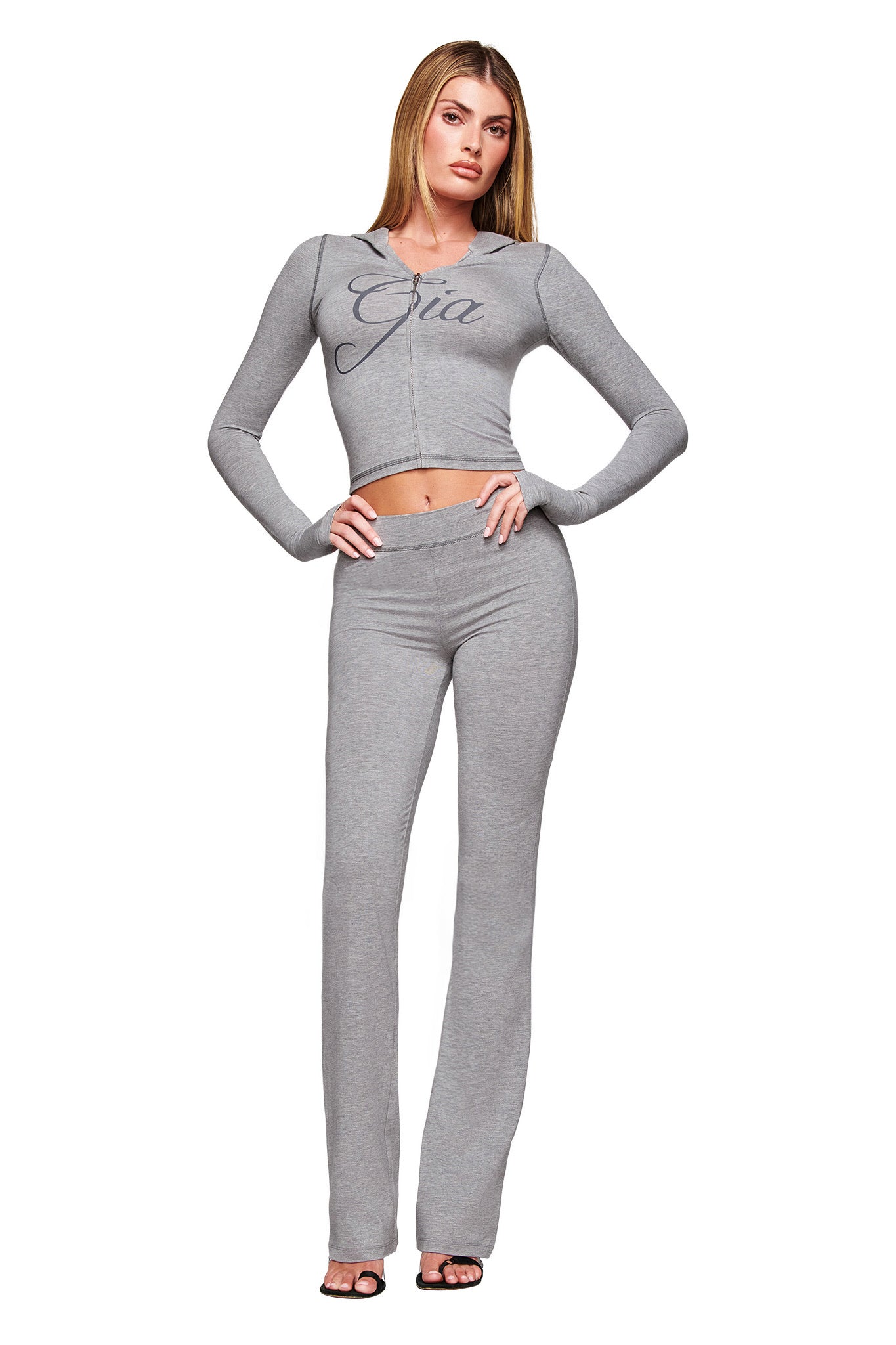 BLARE JERSEY HOODIE - GREY : HEATHER GREY