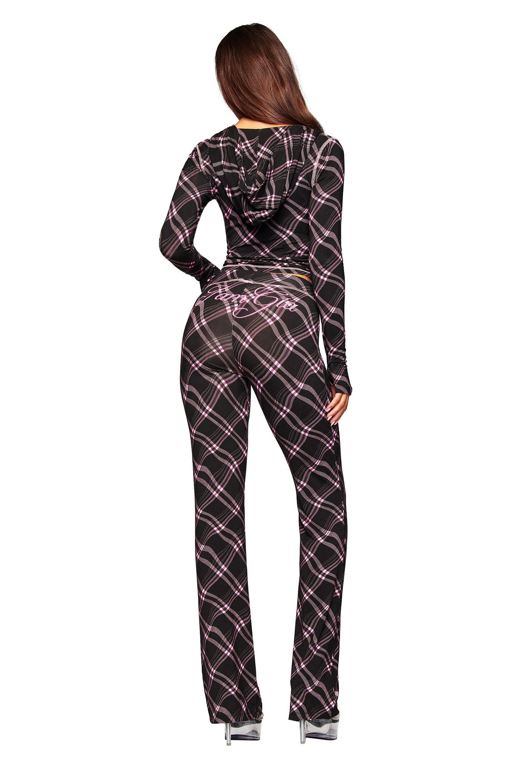 BLARE HOODIE - BLACK WARPED PLAID