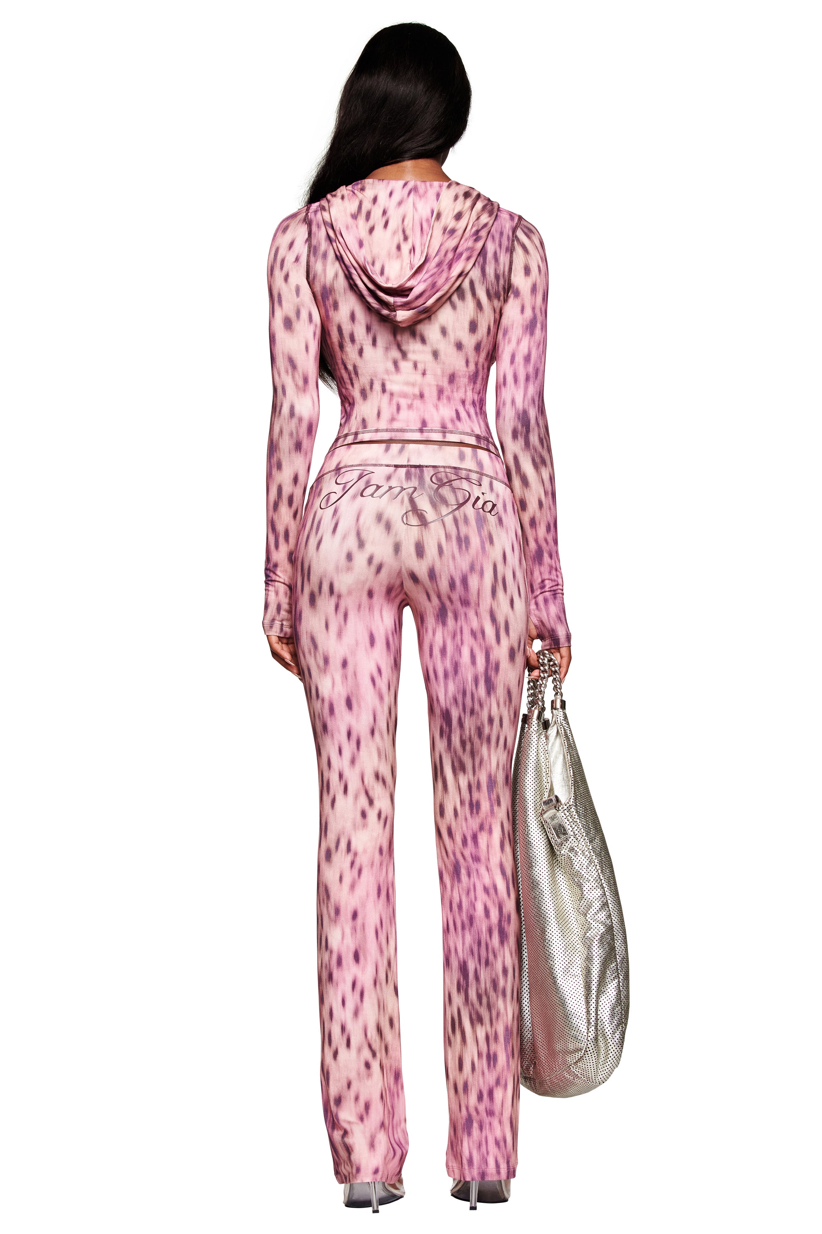 BLARE HOODIE - PINK BLURRED CHEETAH