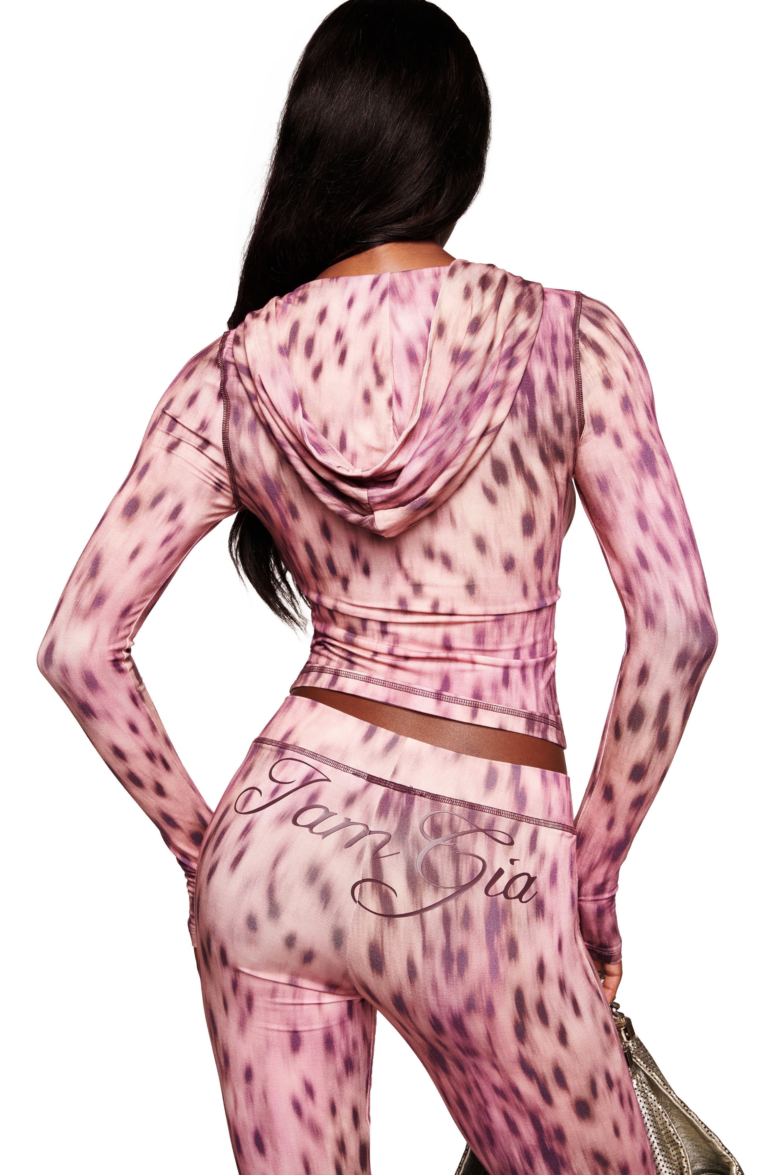 BLARE TRACKPANT - PINK BLURRED CHEETAH
