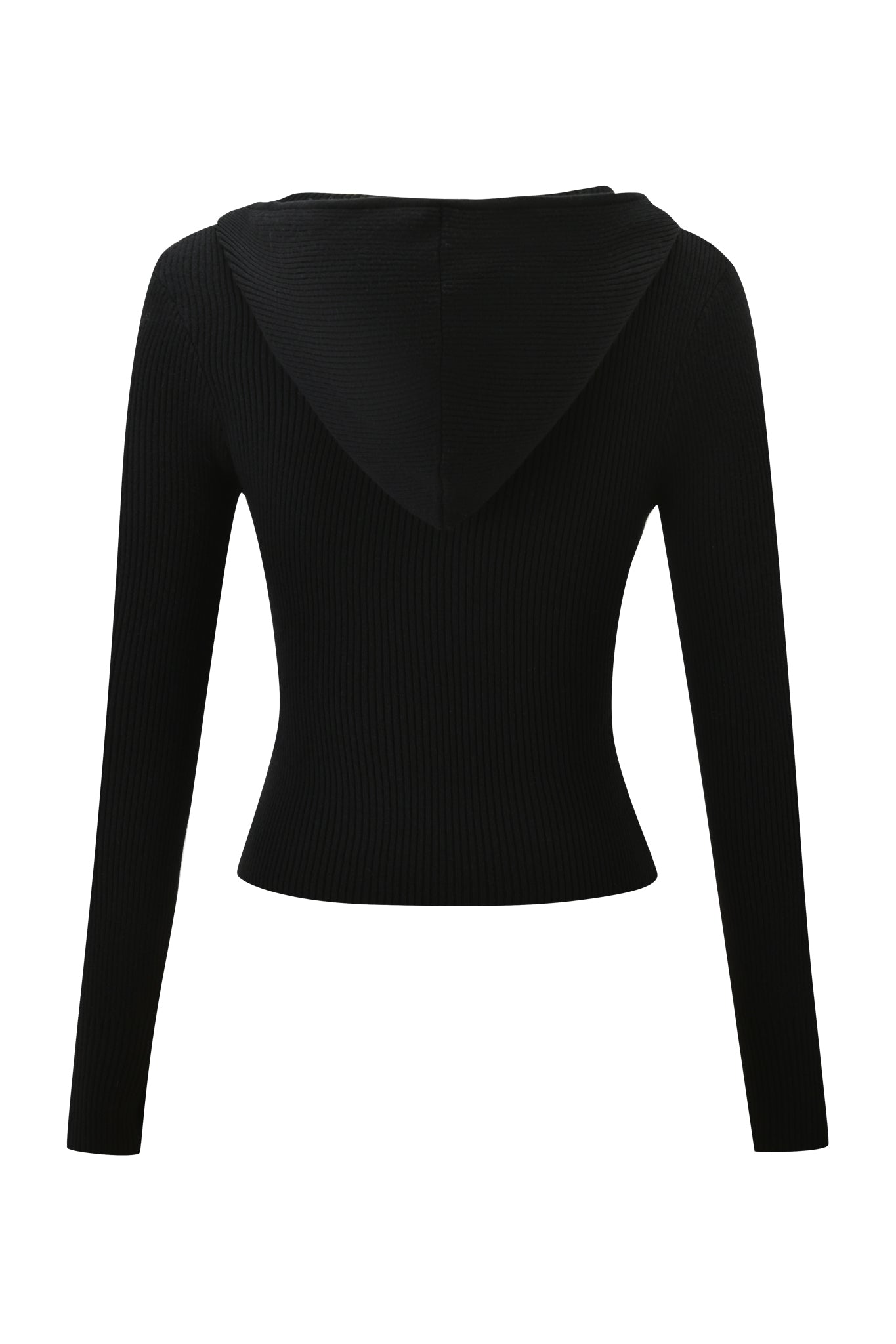 BLARE KNIT HOODIE - BLACK