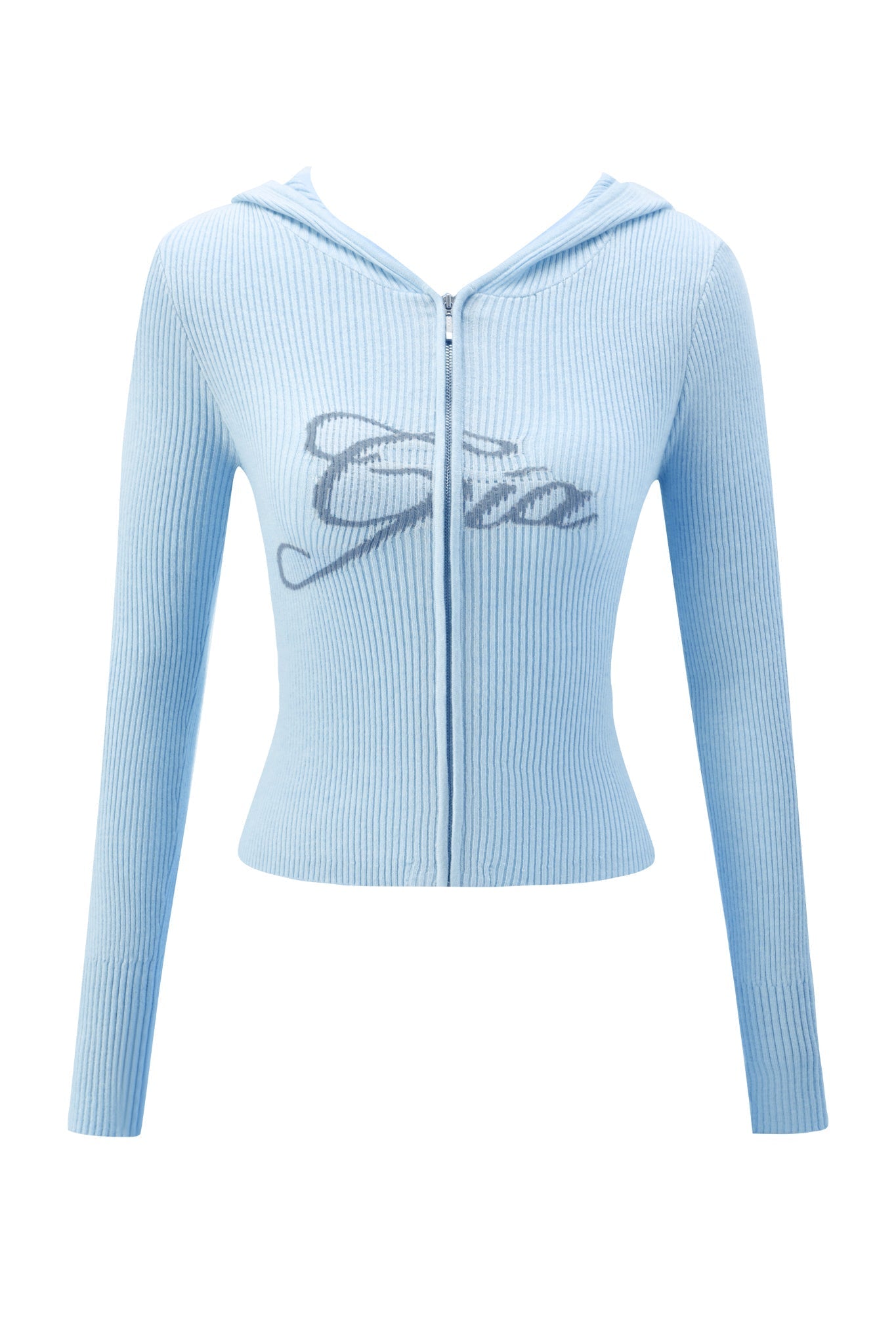 BLARE KNIT HOODIE - BLUE