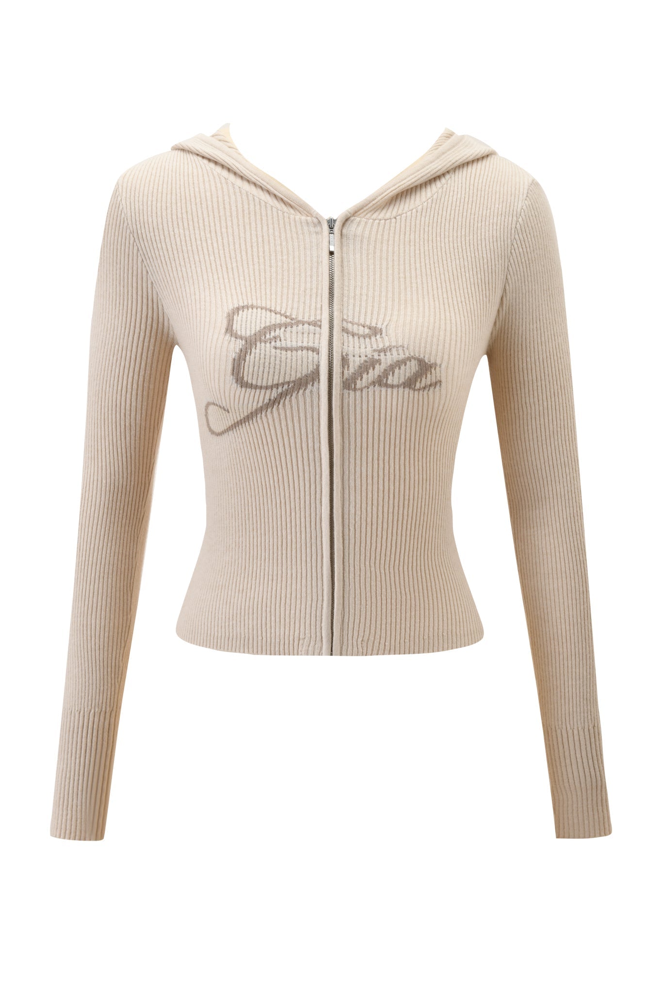 BLARE KNIT HOODIE - CREAM