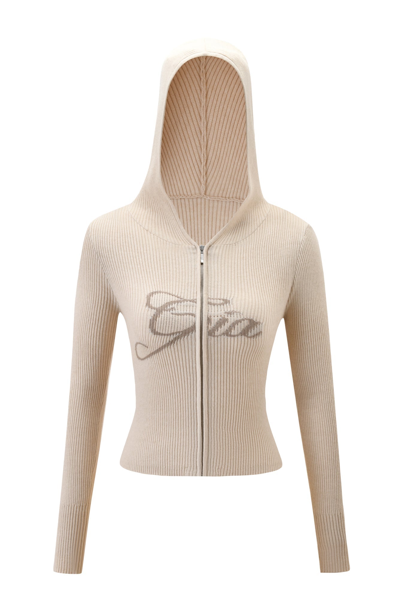 BLARE KNIT HOODIE - CREAM