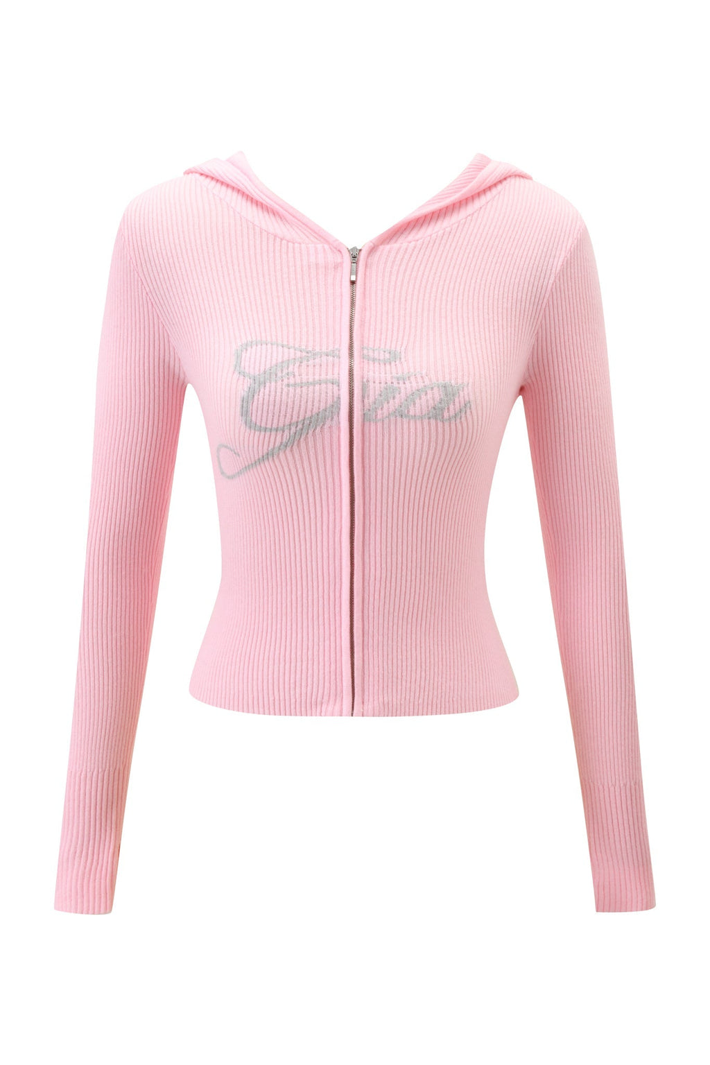 BLARE KNIT HOODIE - PINK