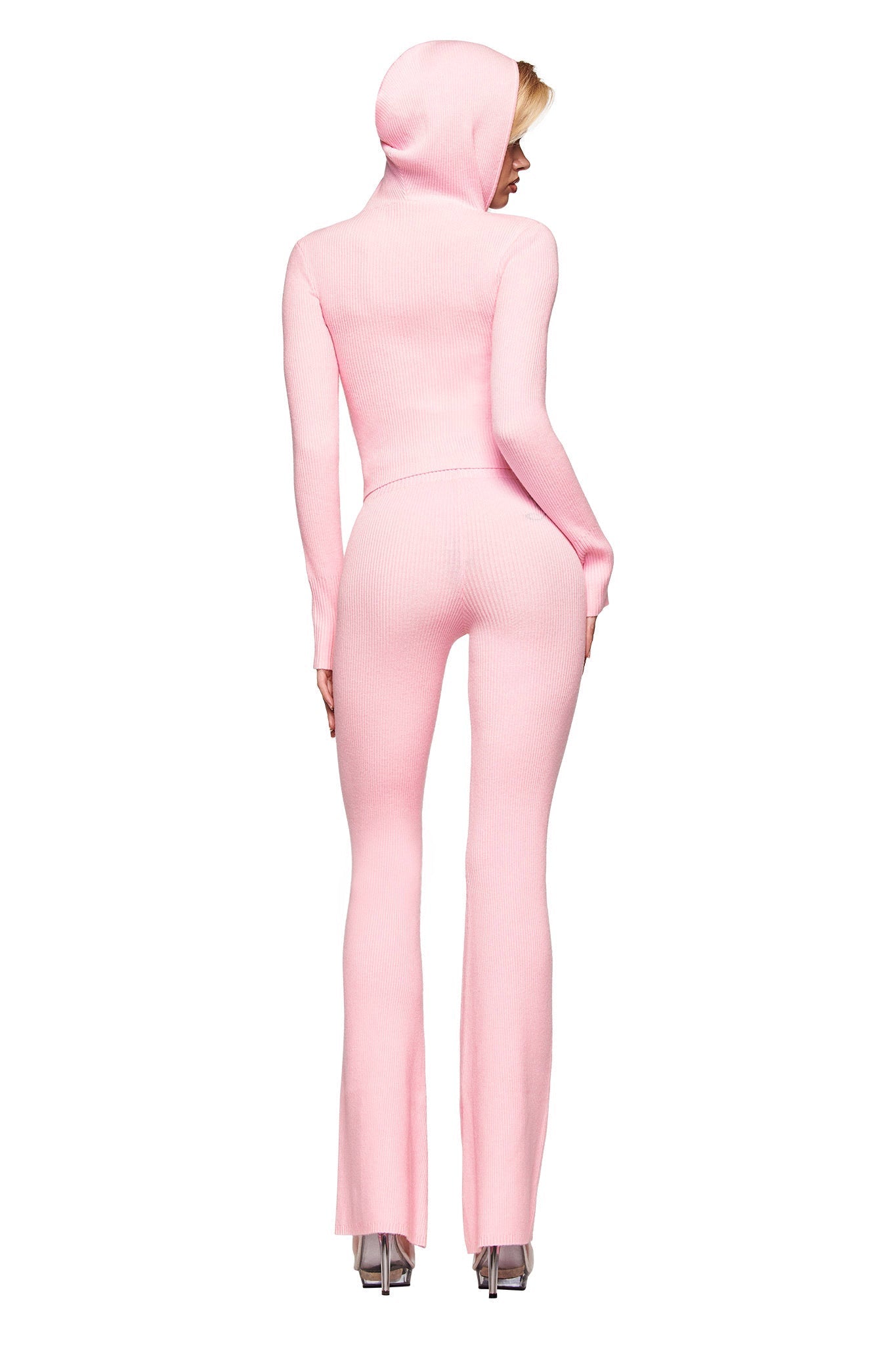 BLARE KNIT HOODIE - PINK