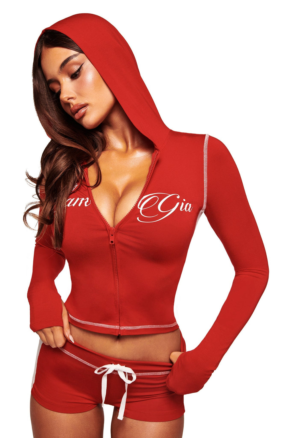BLARE PANELLED HOODIE - RED