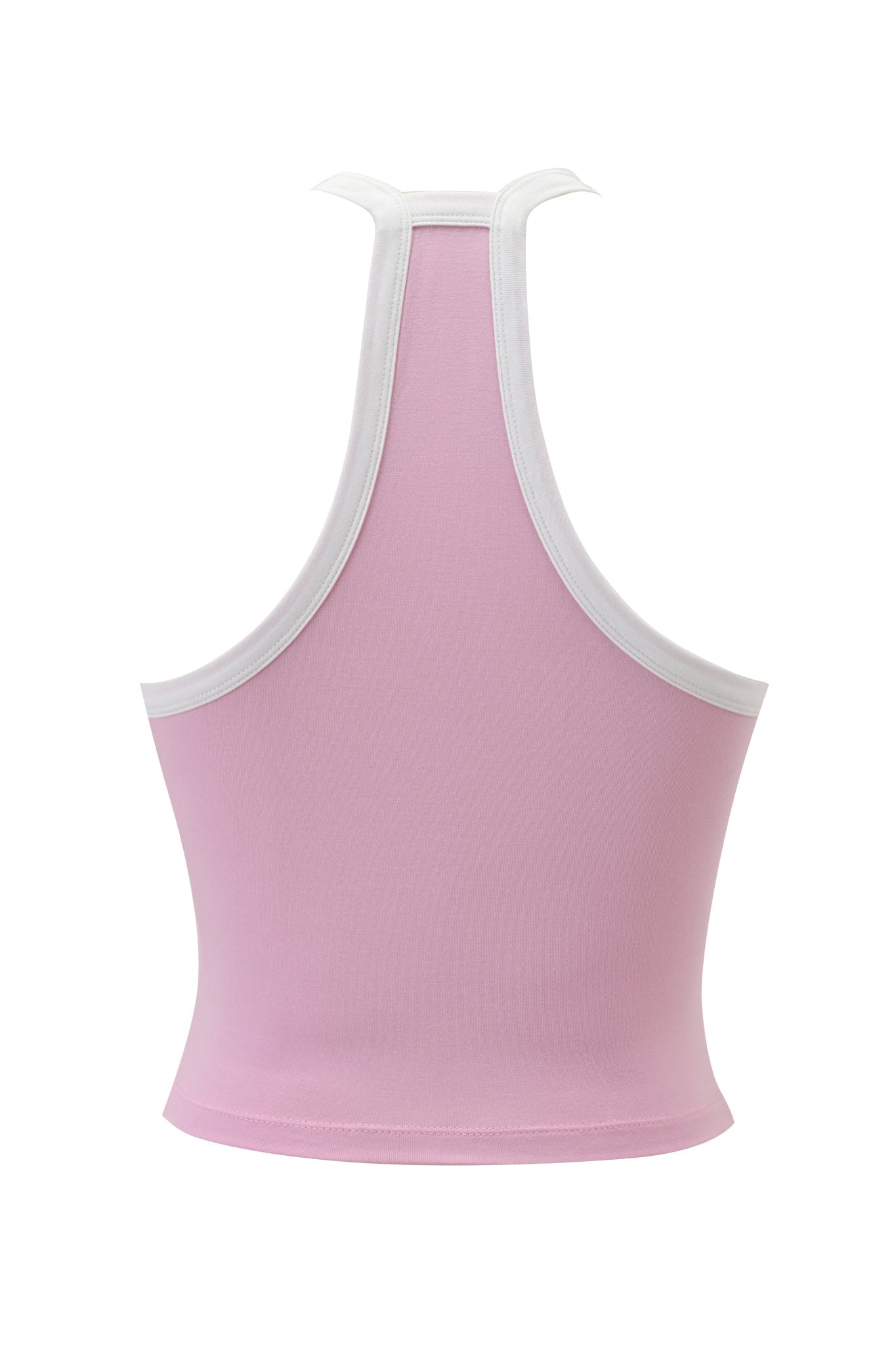 BLARE V-NECK TANK - BABY PINK AND WHITE
