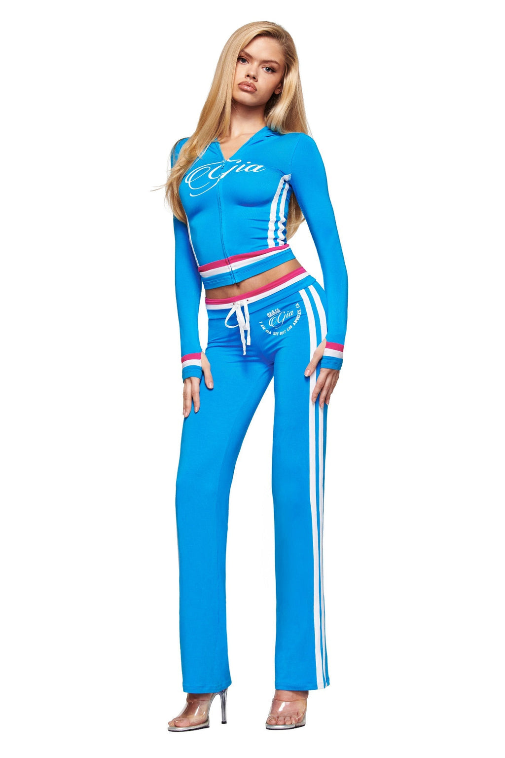 BLARE STRIPED TRACKPANT - SKY BLUE
