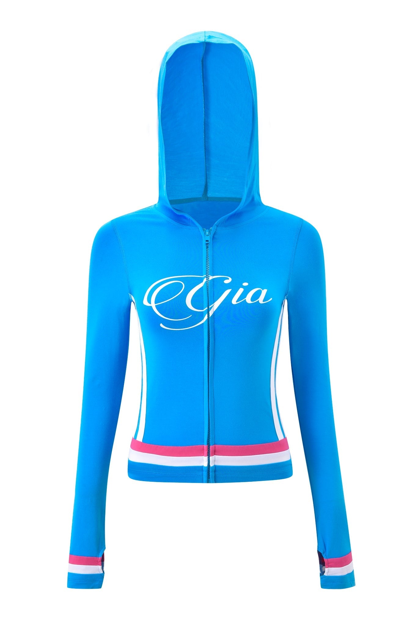 BLARE STRIPED HOODIE - SKY BLUE