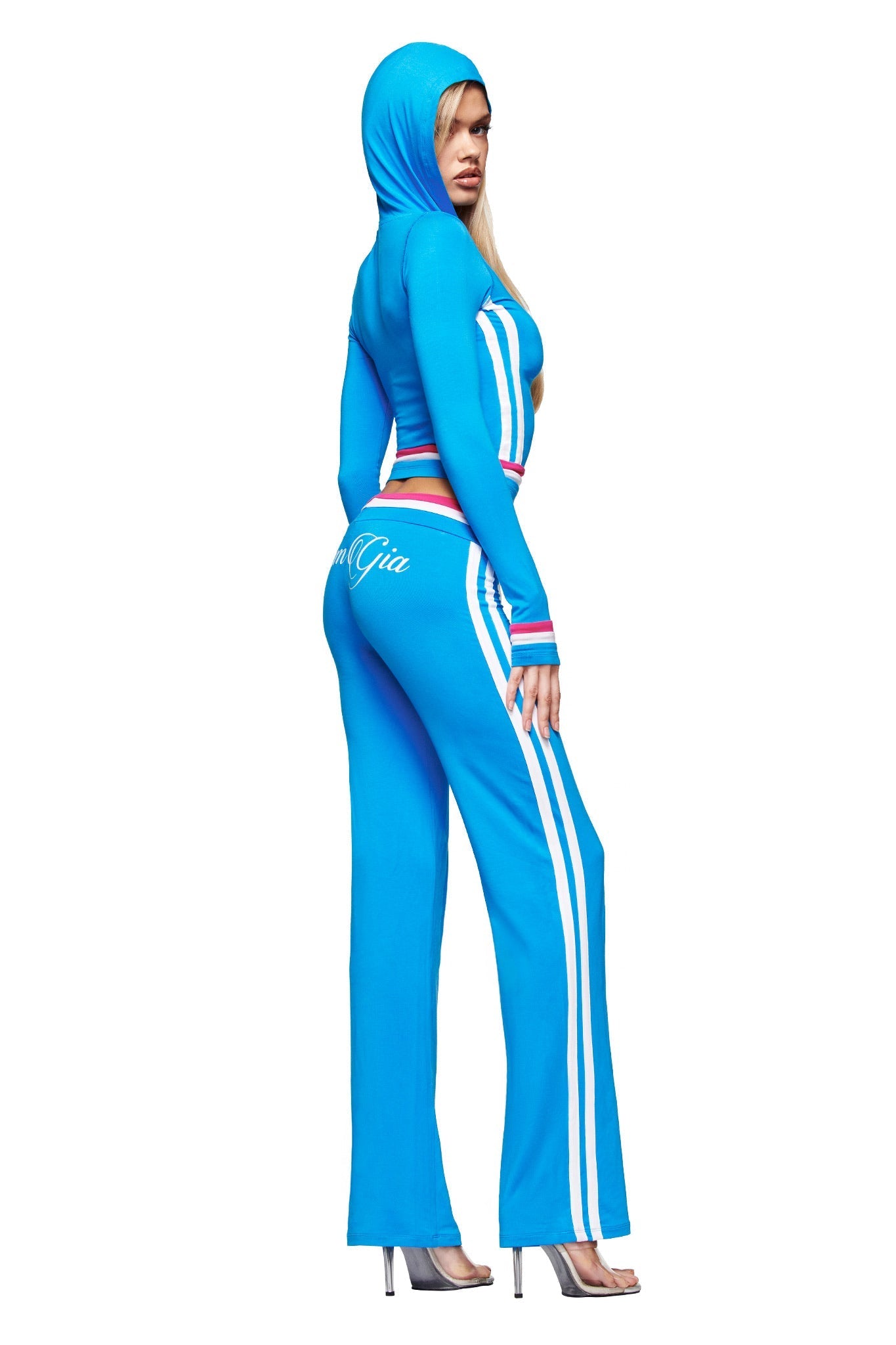 BLARE STRIPED TRACKPANT - SKY BLUE