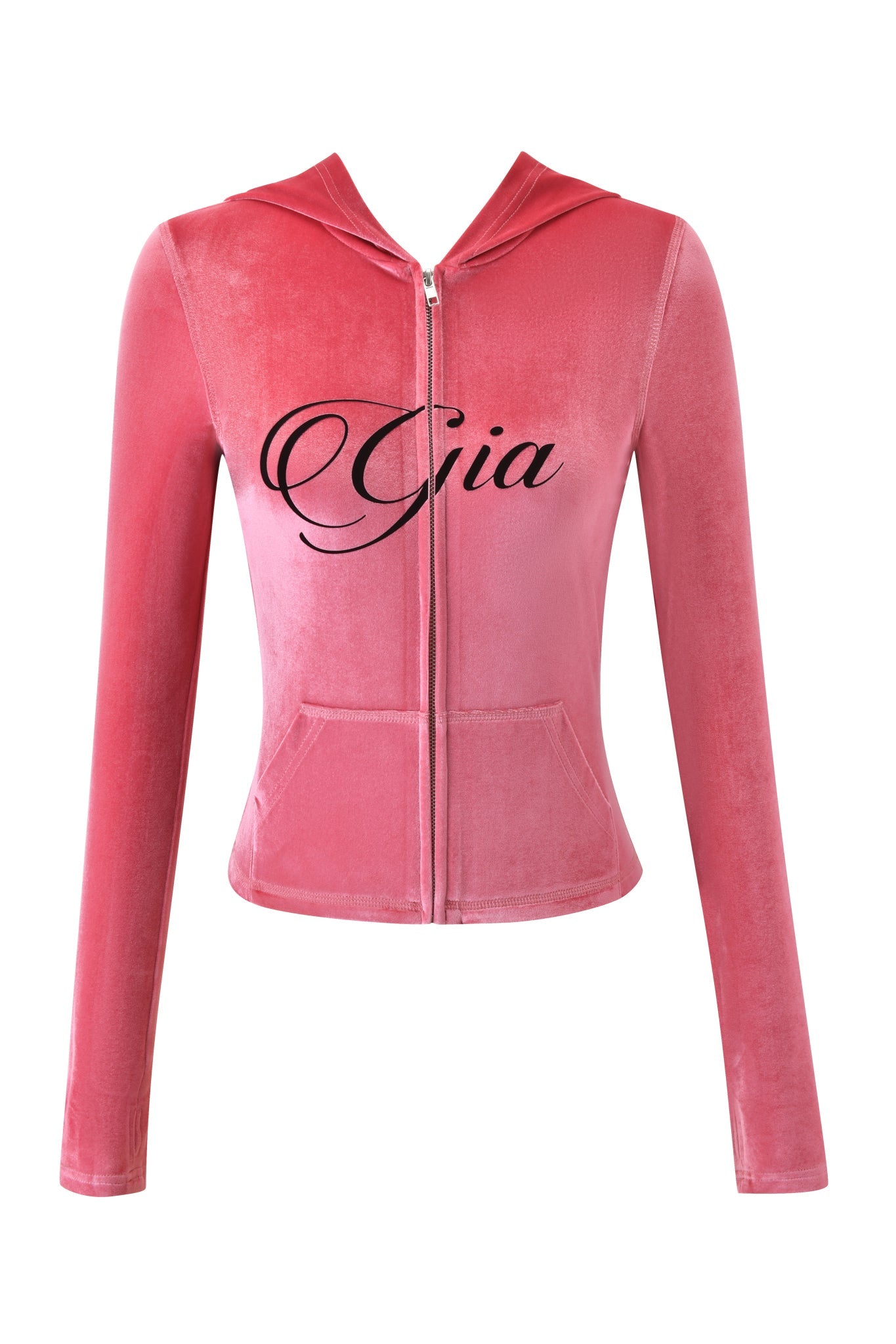BLARE VELOUR POCKET HOODIE - PINK