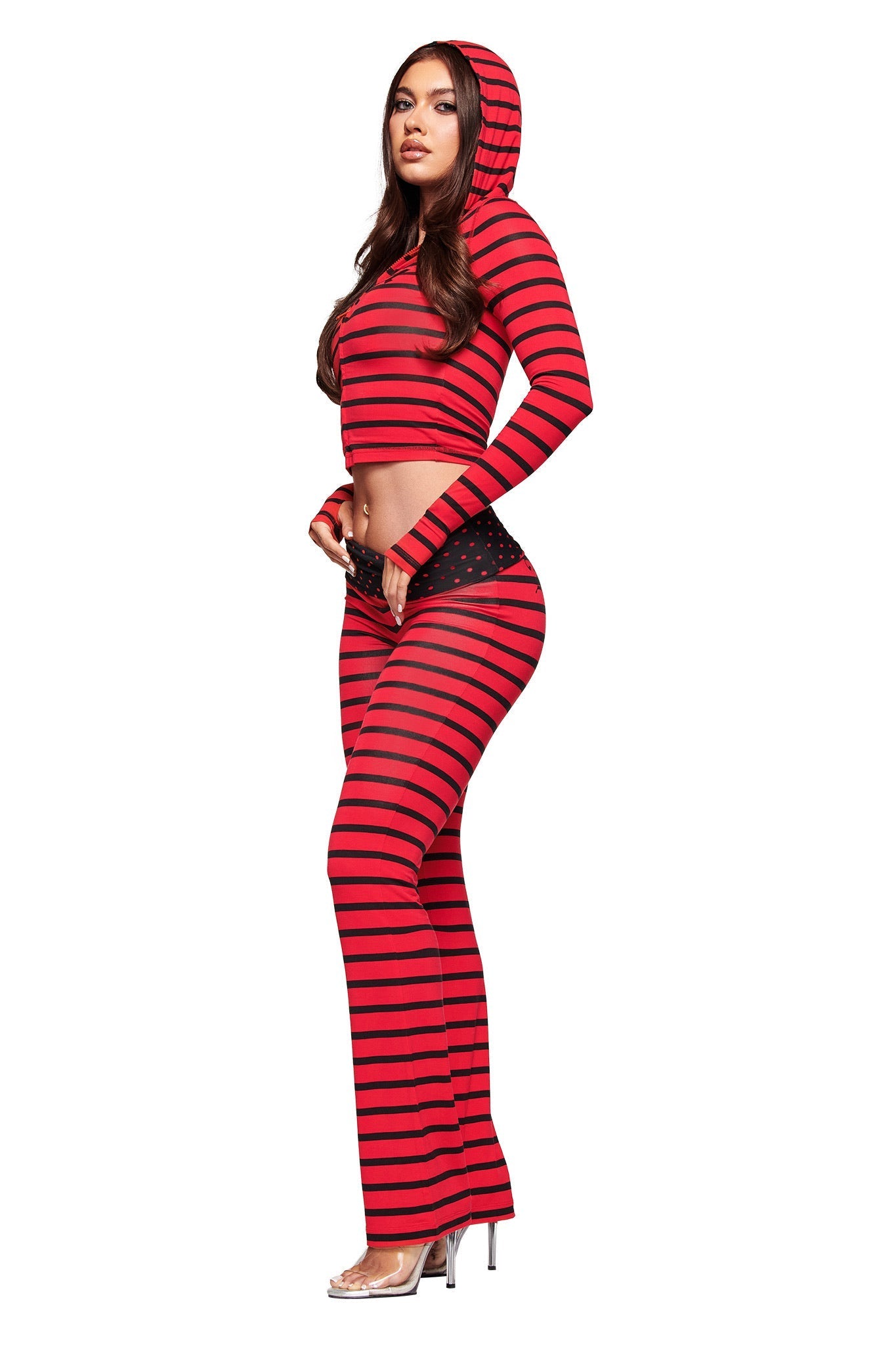 BLARE HOODIE - RED AND BLACK STRIPE