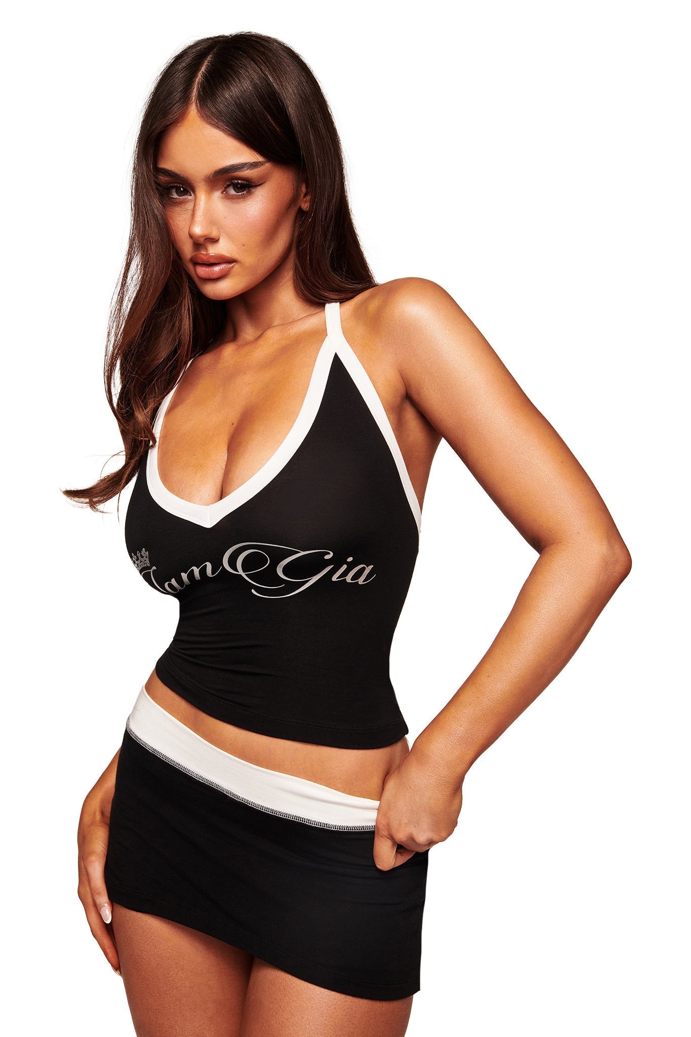 BLARE MICRO SKORT - BLACK AND WHITE