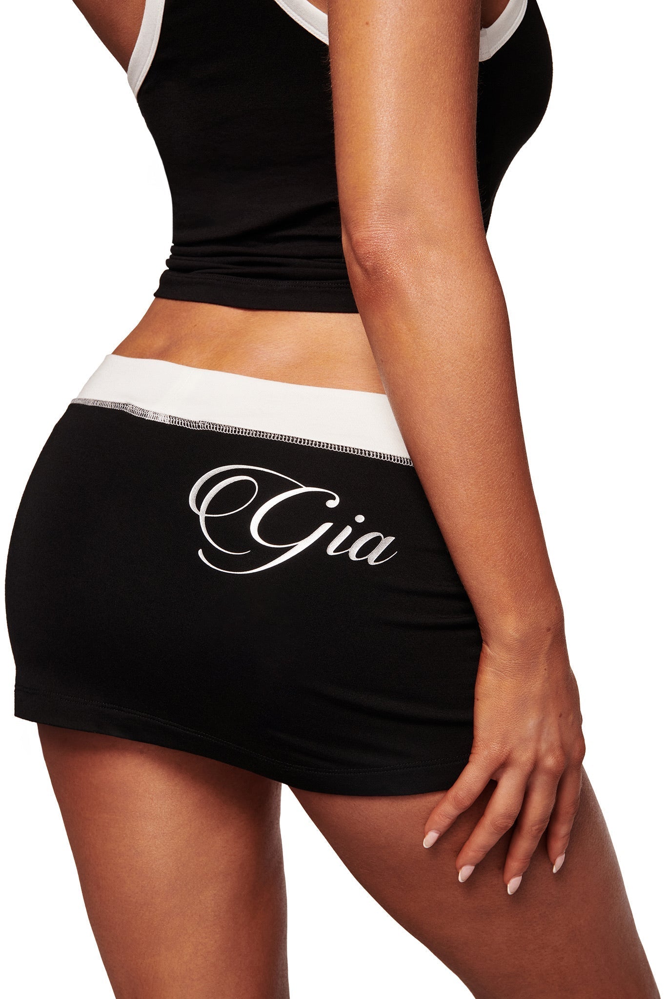 BLARE MICRO SKORT - BLACK AND WHITE