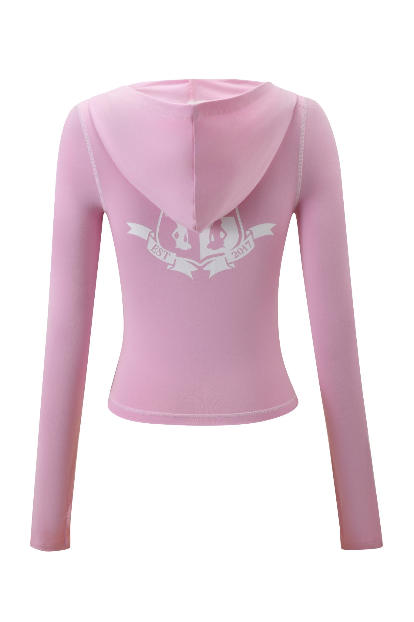 BLARE PIPING HOODIE - BABY PINK AND WHITE