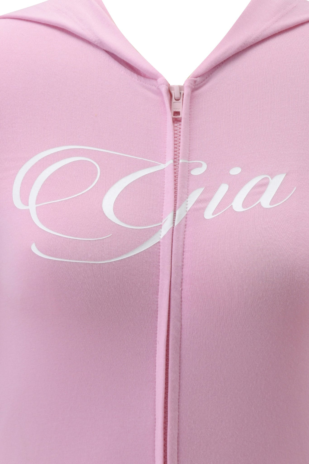 BLARE PIPING HOODIE - BABY PINK AND WHITE
