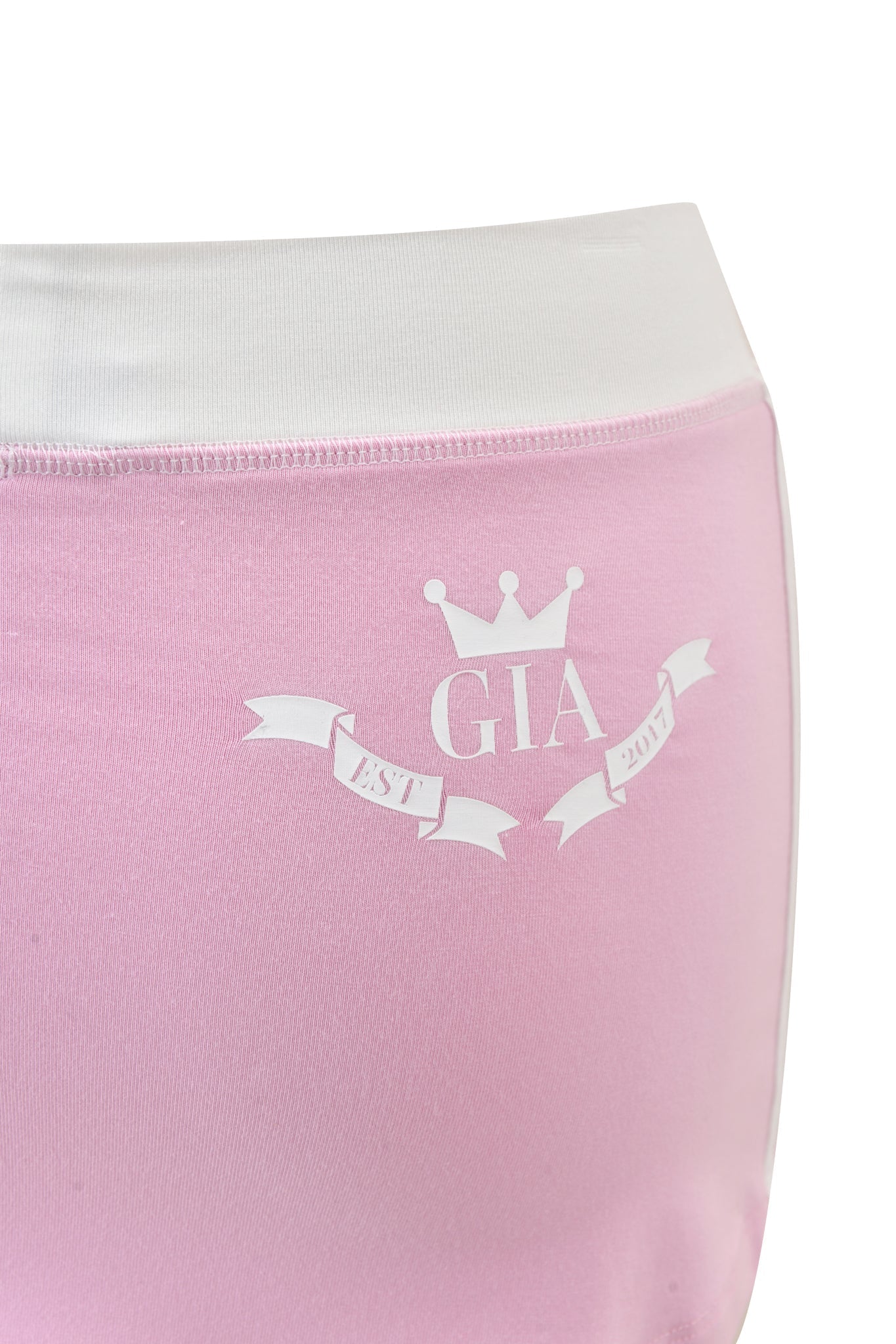 BLARE PIPING TRACKPANT - BABY PINK AND WHITE