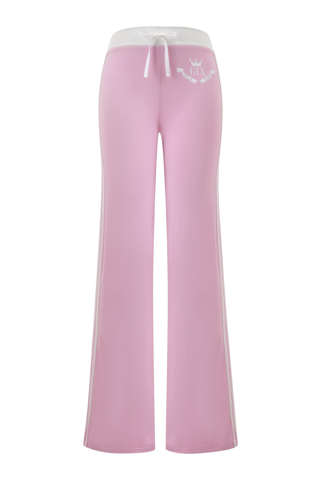BLARE PIPING TRACKPANT - BABY PINK AND WHITE