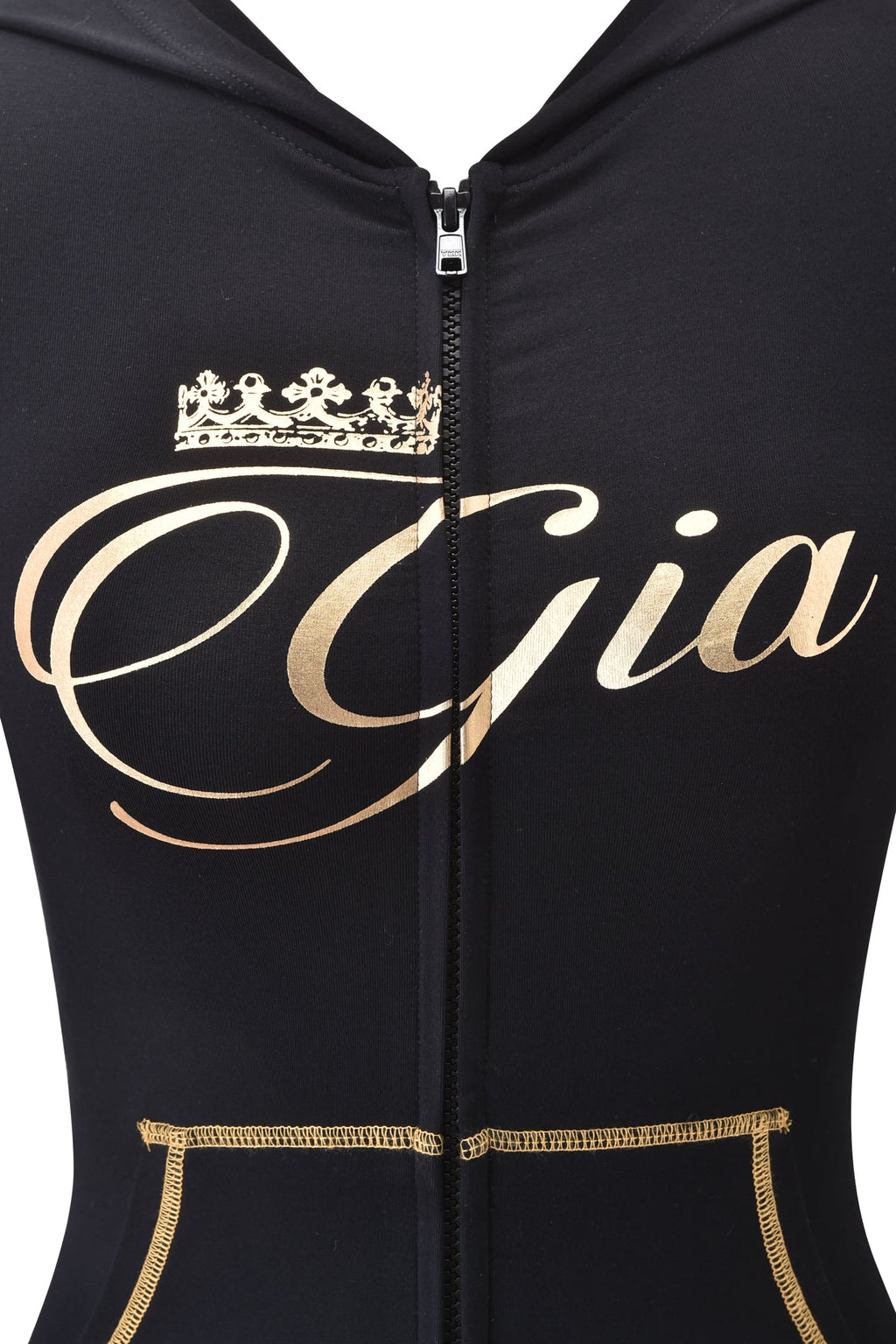 BLARE FORM MULTI POCKET HOODIE - BLACK AND GOLD