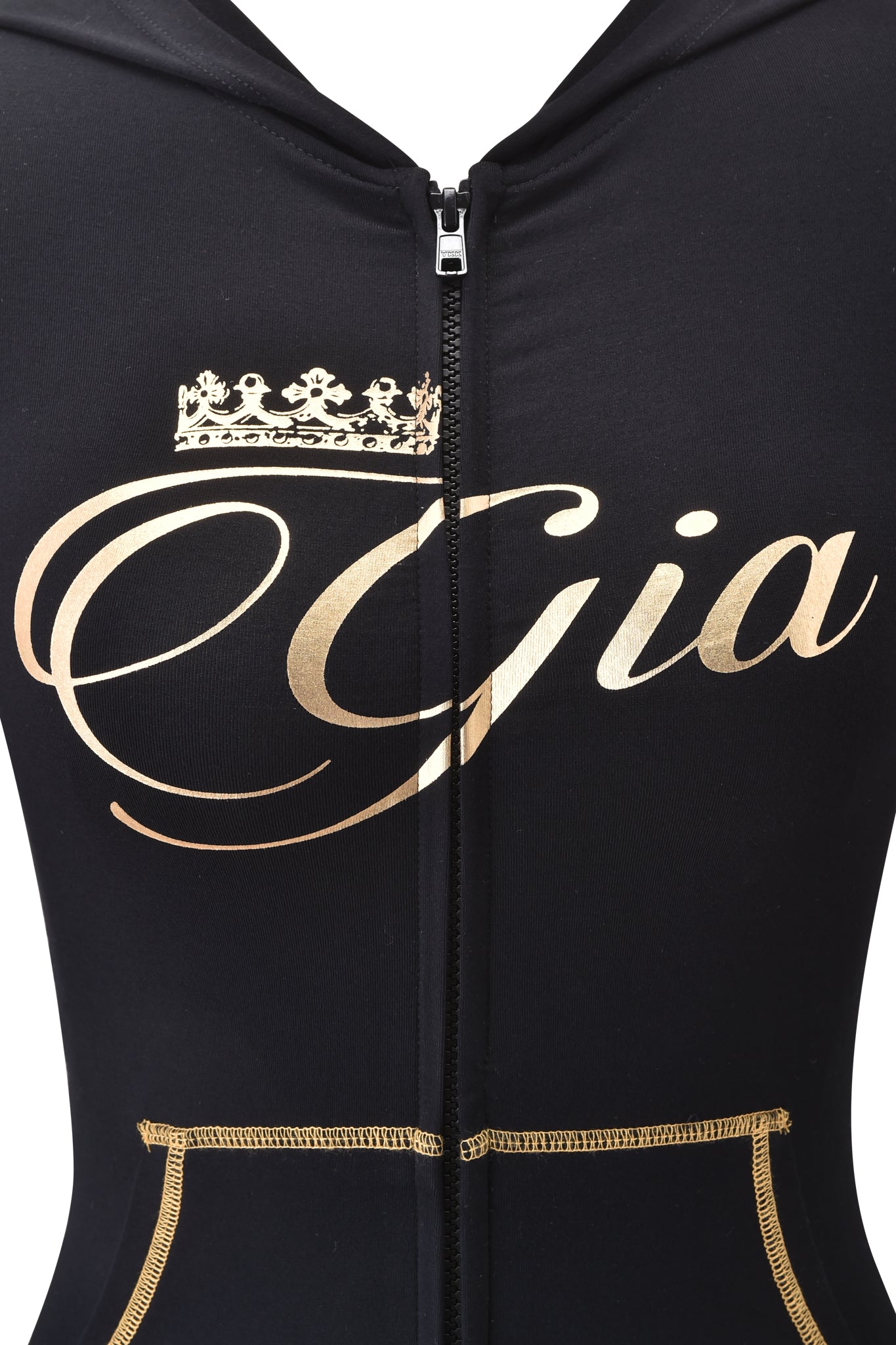 BLARE FORM MULTI POCKET HOODIE - BLACK AND GOLD