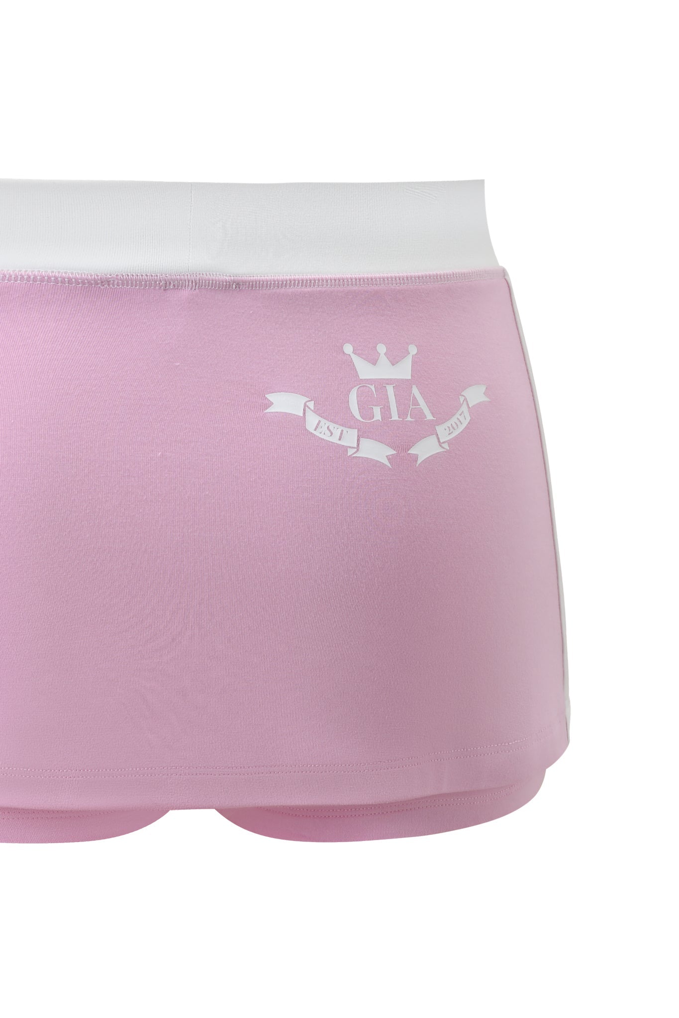 BLARE PIPING MICRO SKORT - BABY PINK AND WHITE