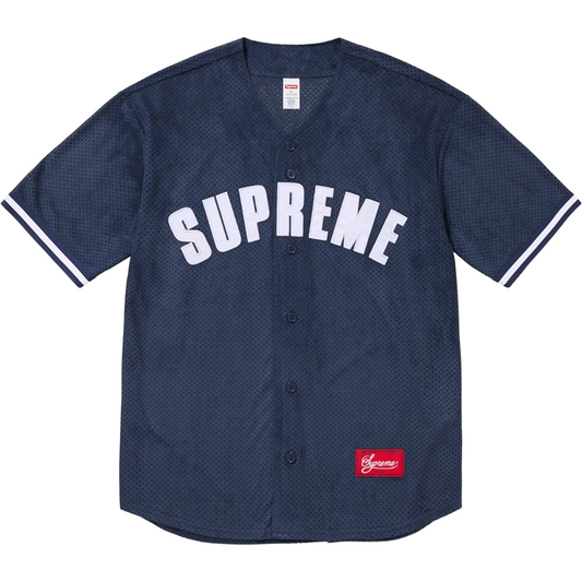 Supreme Ultrasuede Mesh Baseball Jersey — Blue