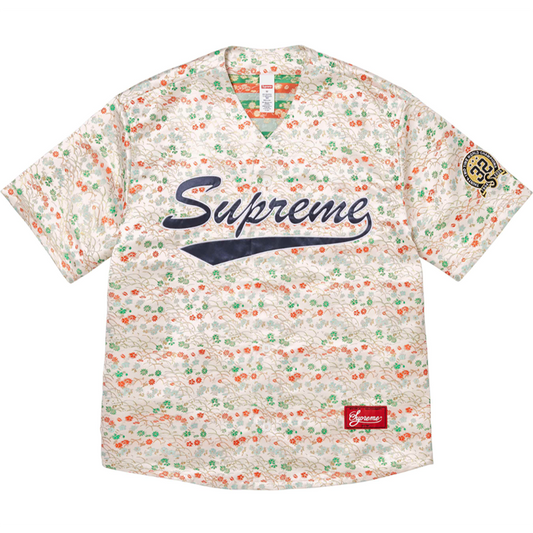 Supreme Floral Jacquard Baseball Jersey — Style 02
