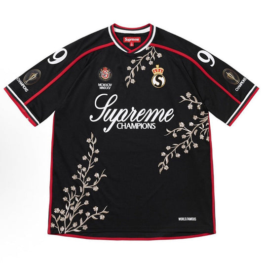 Supreme Floral Soccer Jersey — Black / White