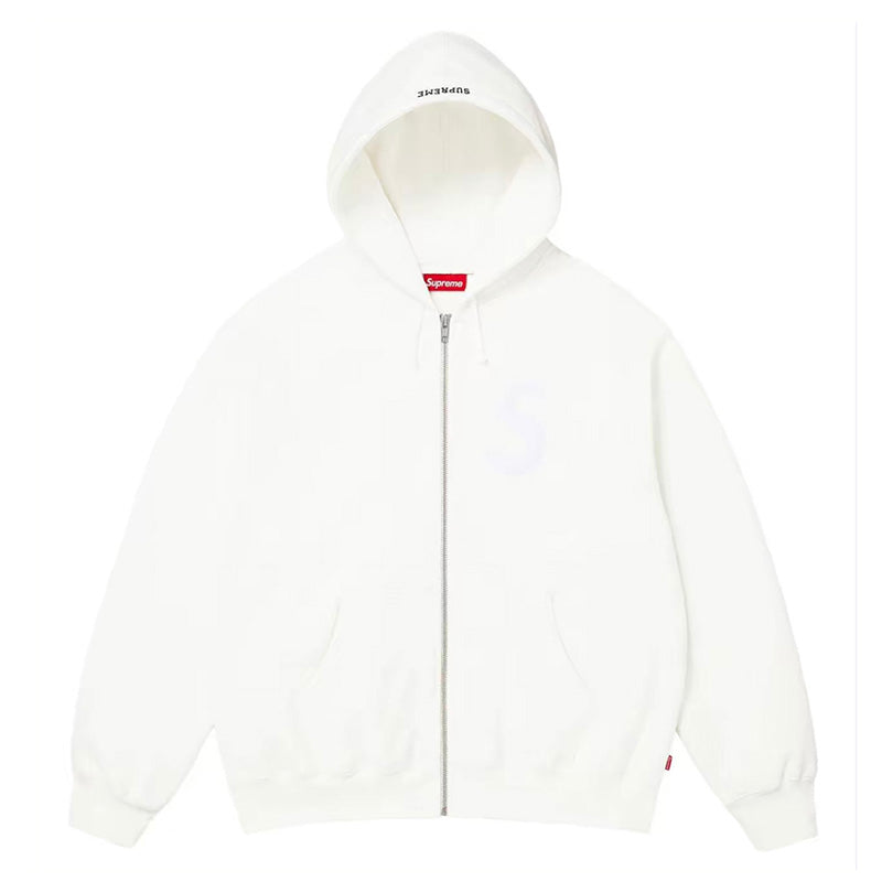 Supreme S Logo Zip Up Hooded Sweatshirt