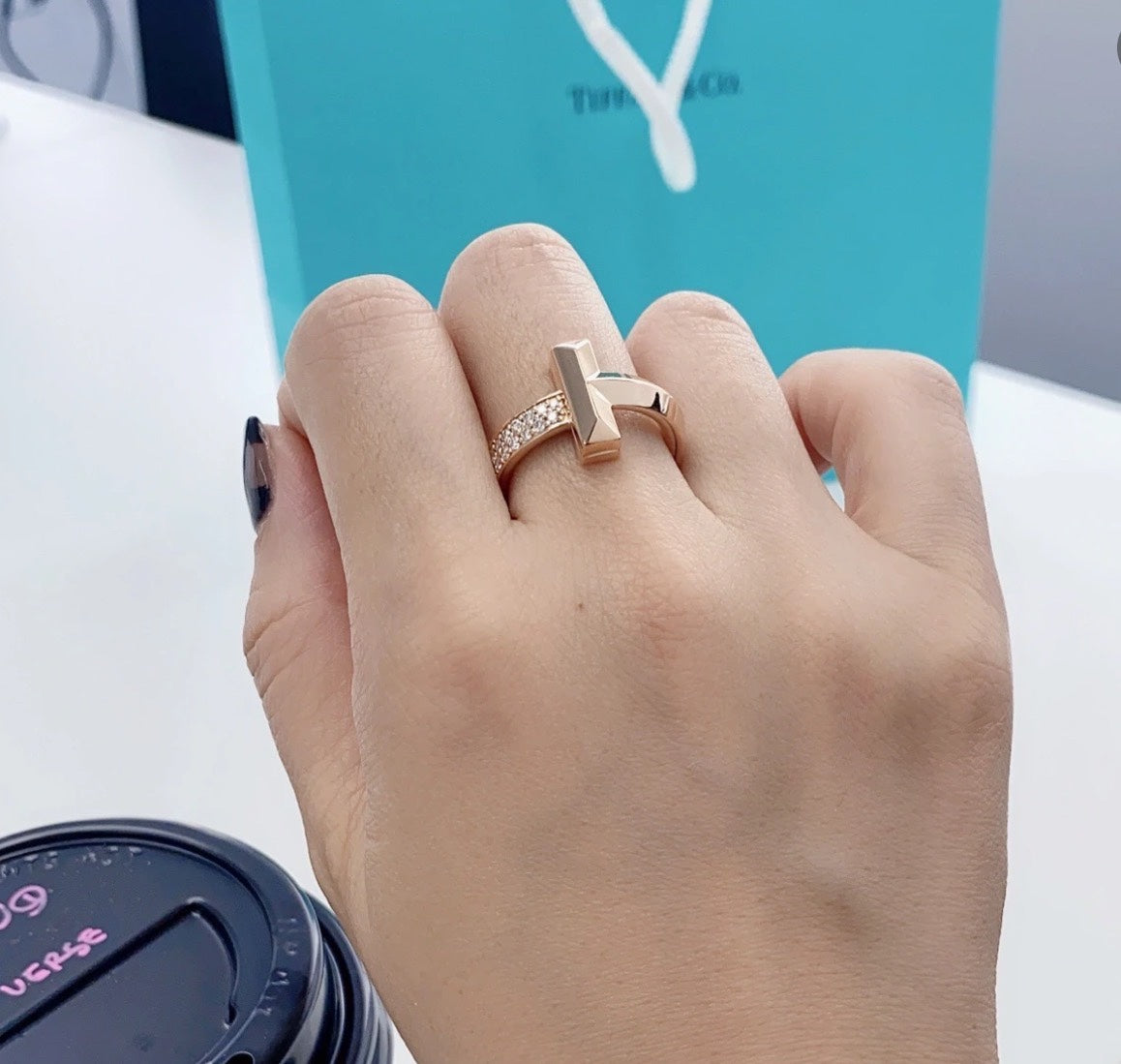 18K Tiffany T1 Diamonds Ring