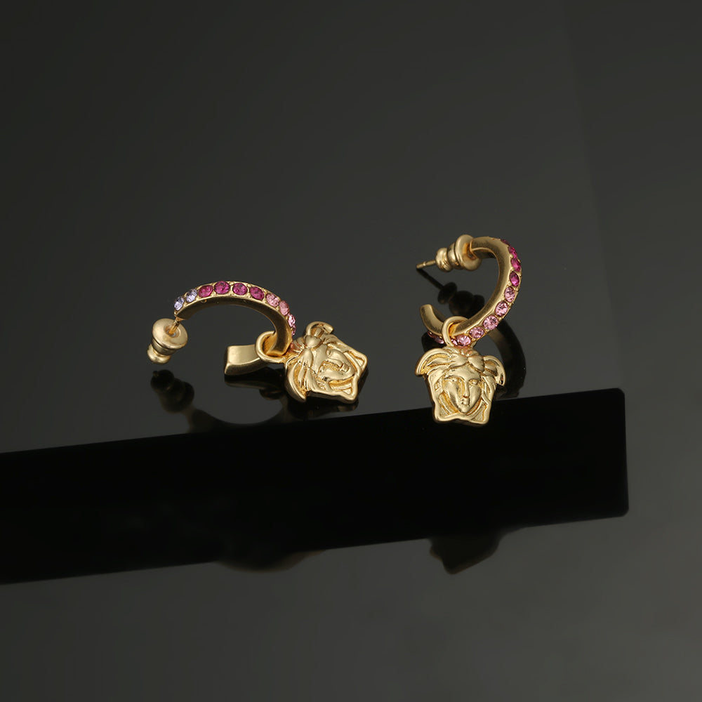 18K Ver Pink Crystals Earrings