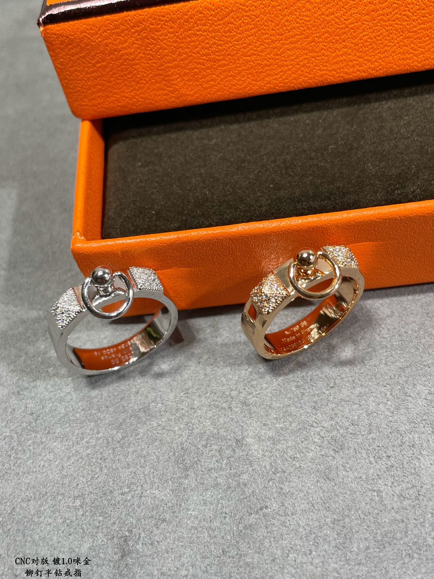 18K Collier De Chien Lock Diamonds Hermes Ring