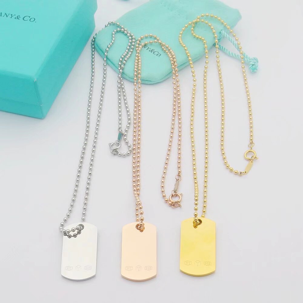 18K Tiffany 1837 Makers I.D. Tag Pendant Necklace